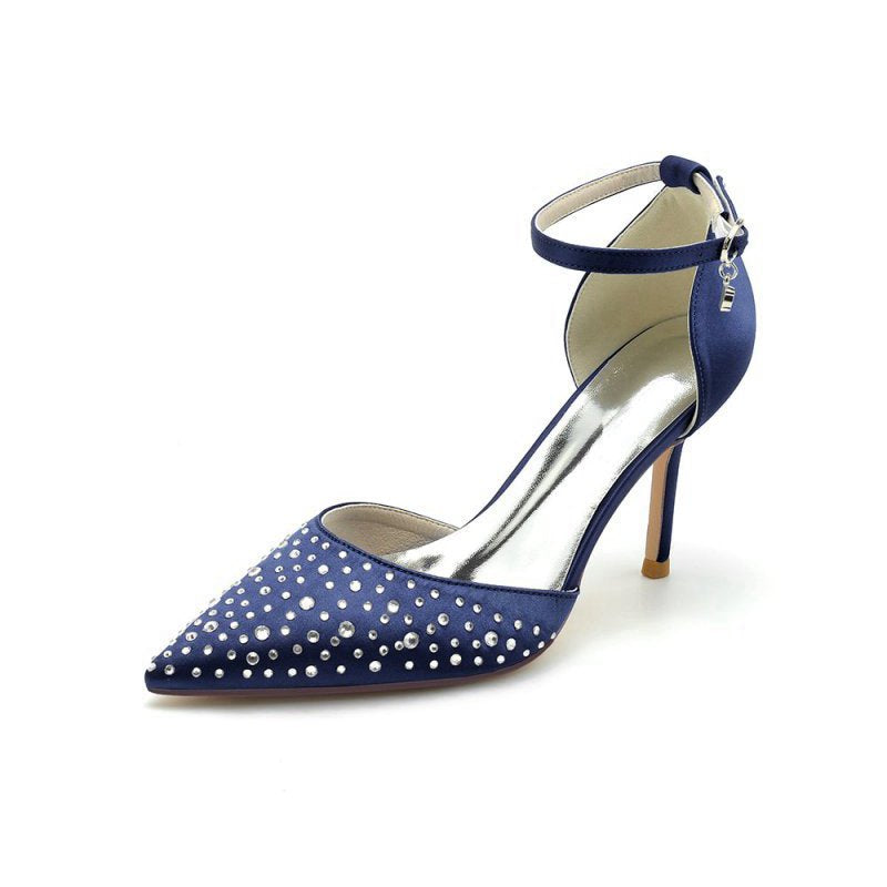 Pointed Toe High Heels with Ankle Strap