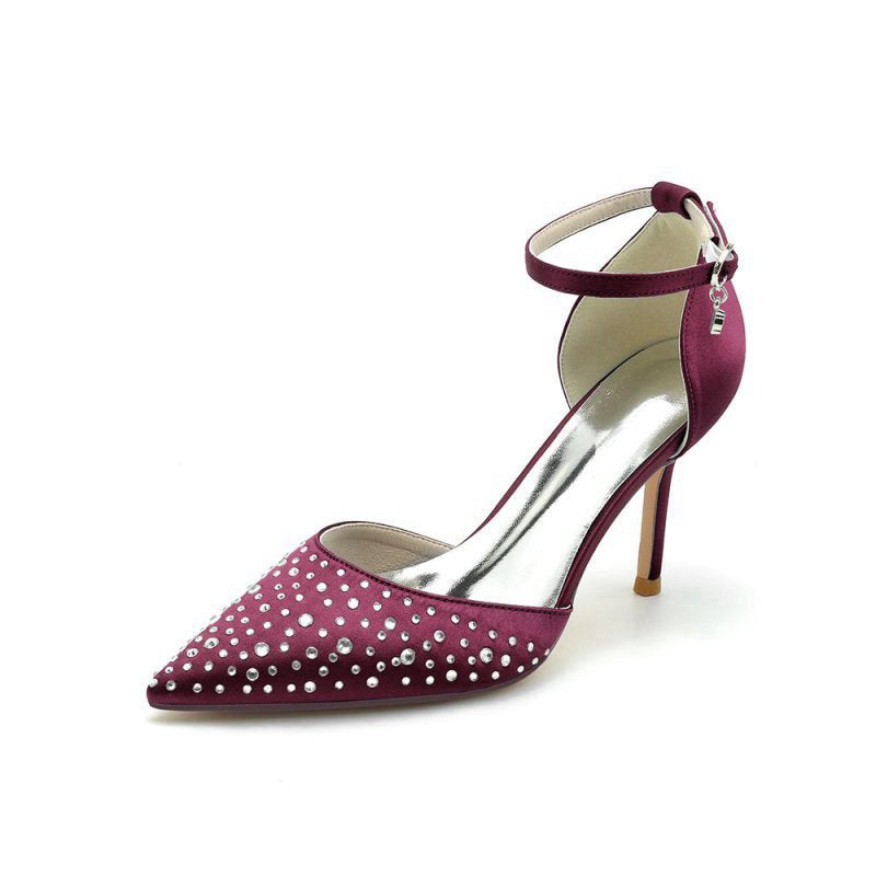 Pointed Toe High Heels with Ankle Strap