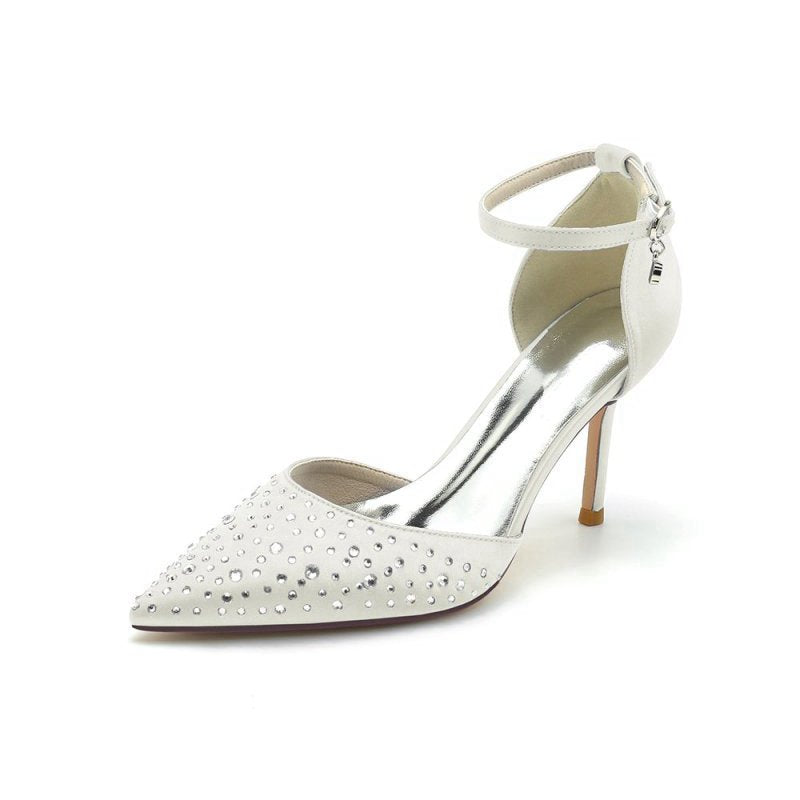 Pointed Toe High Heels with Ankle Strap