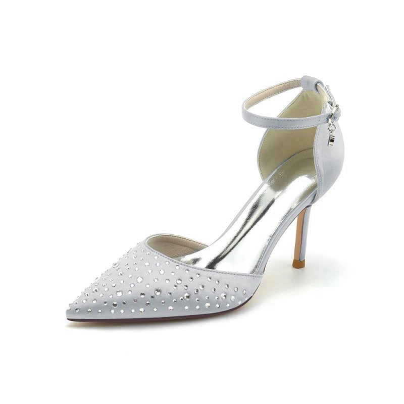 Pointed Toe High Heels with Ankle Strap