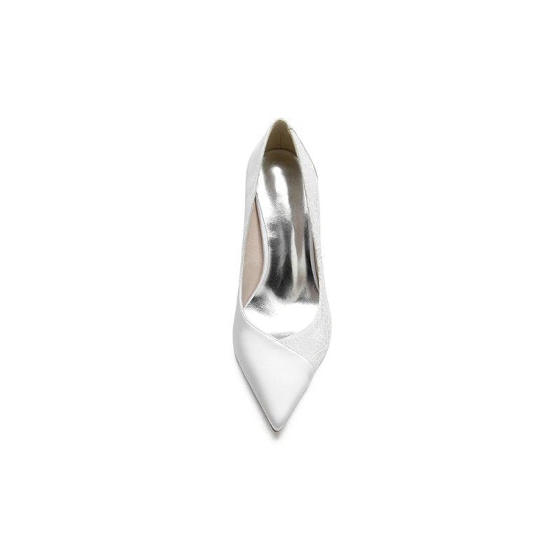 Stiletto Pointy Heels Lace Wedding Shoes