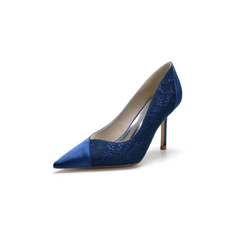 Stiletto Pointy Heels Lace Wedding Shoes