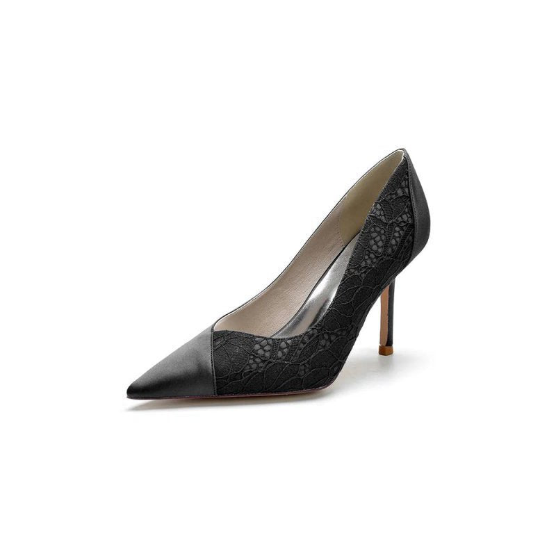 Stiletto Pointy Heels Lace Wedding Shoes