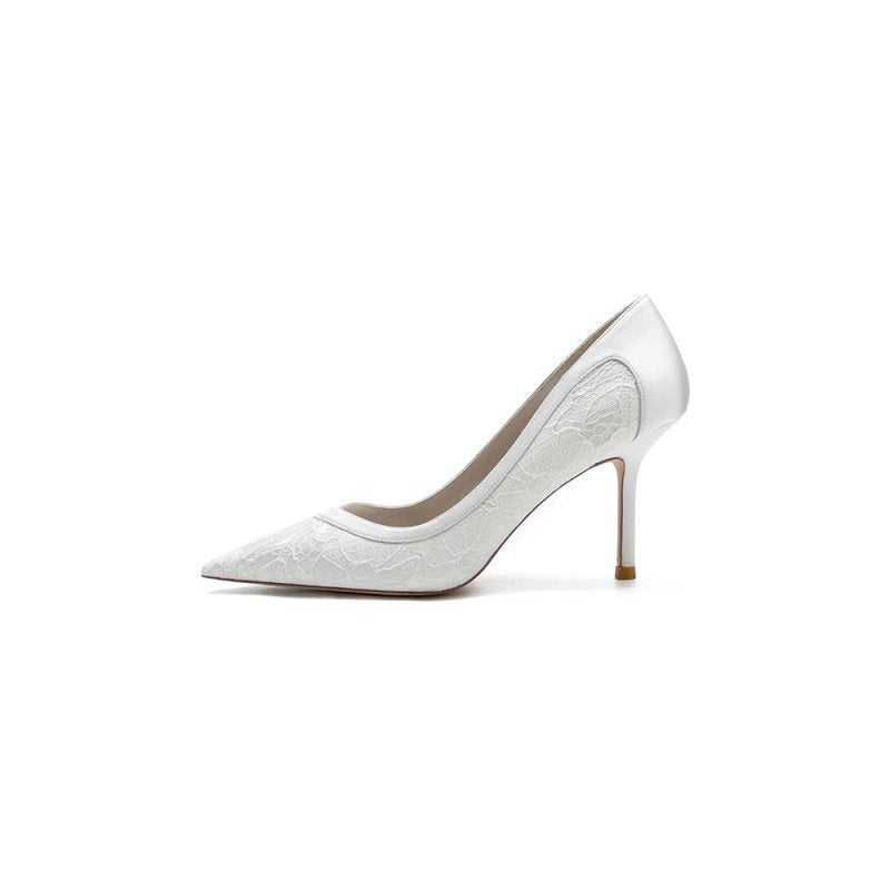 Pointed Toe Lace Wedding Shoes