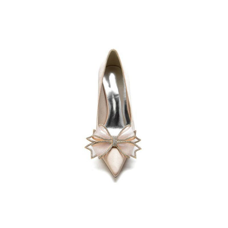Pointed Toe Wedding Heels with Bow