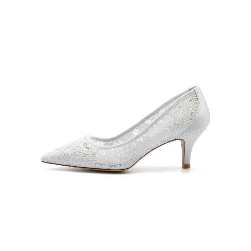 Sexy Pointed Toe High Heels with Lace Mesh Hollow Out