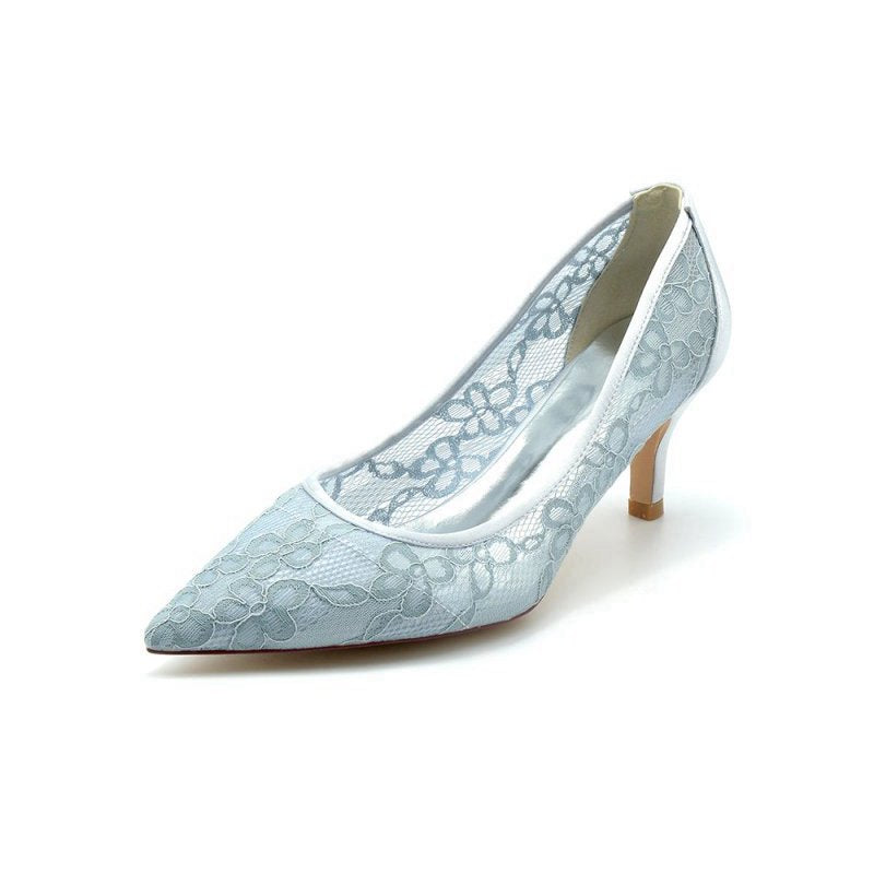 Sexy Pointed Toe High Heels with Lace Mesh Hollow Out