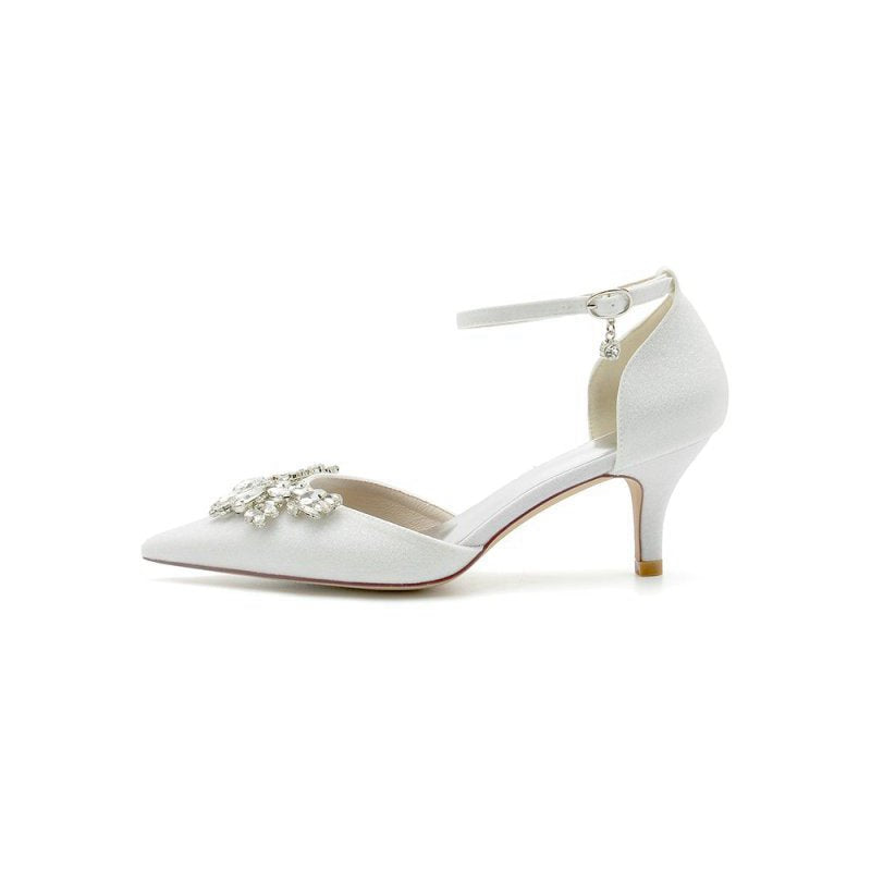 Stiletto Heel Glitter Crystal Wedding Shoes with Rhinestone