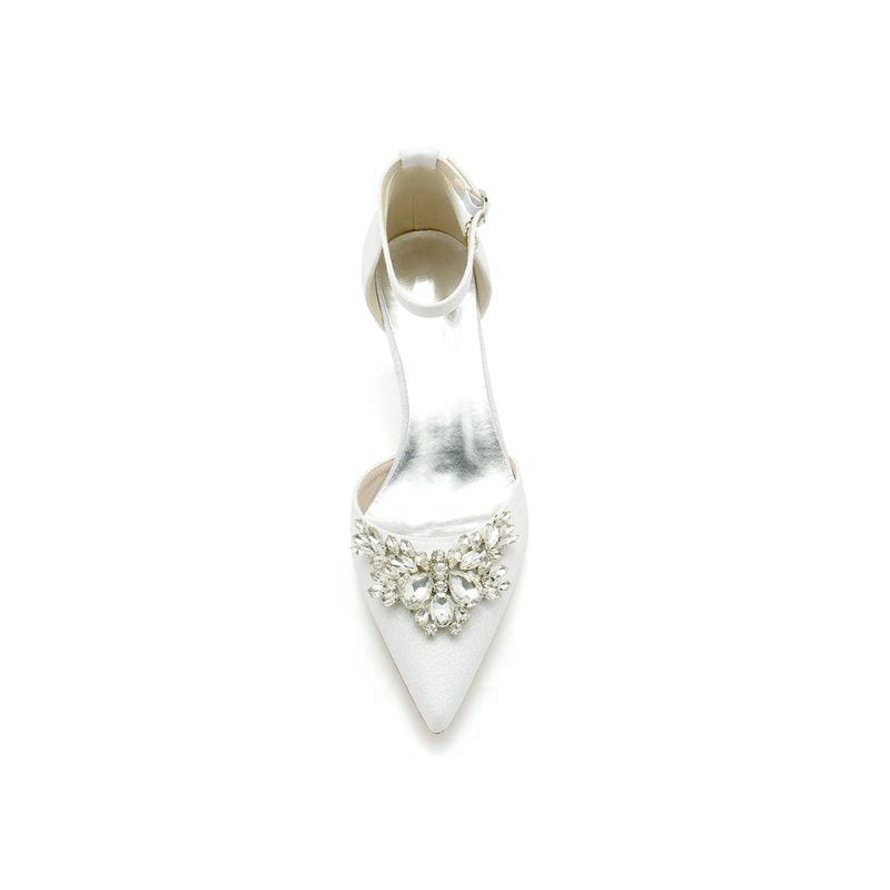 Stiletto Heel Glitter Crystal Wedding Shoes with Rhinestone