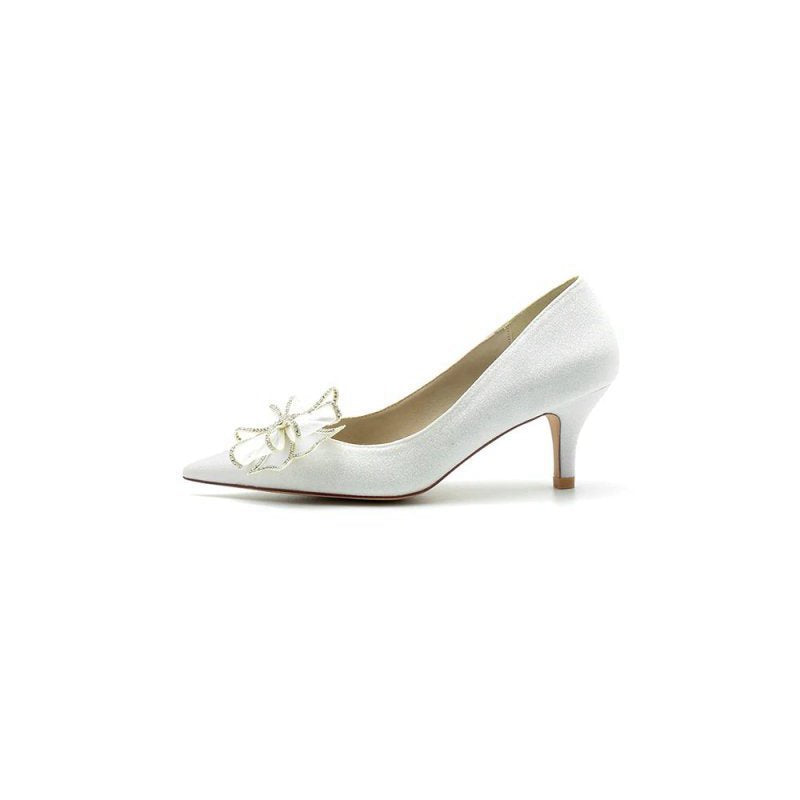 Crystal Stiletto Heel Wedding Shoes with Bow