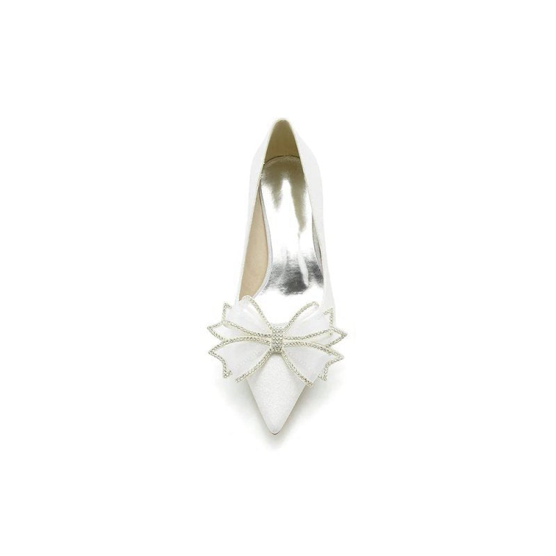 Crystal Stiletto Heel Wedding Shoes with Bow