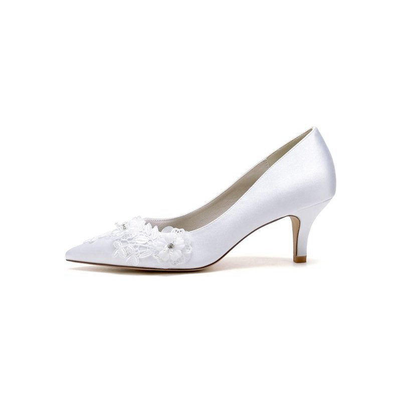 Wedding Shoes Stiletto Heel Satin With Lace