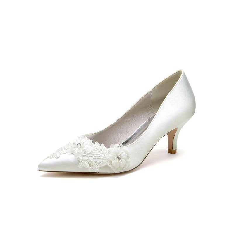 Wedding Shoes Stiletto Heel Satin With Lace