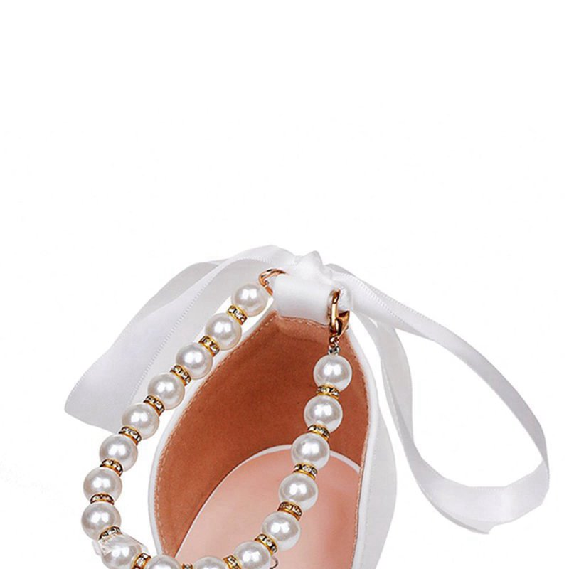 Pointed Toe Kitten Heels Ankle-Strap Wedding Shoes