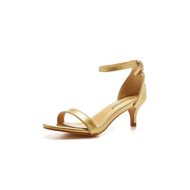 Open Toe Ankle Strap Wedding Kitten Heels