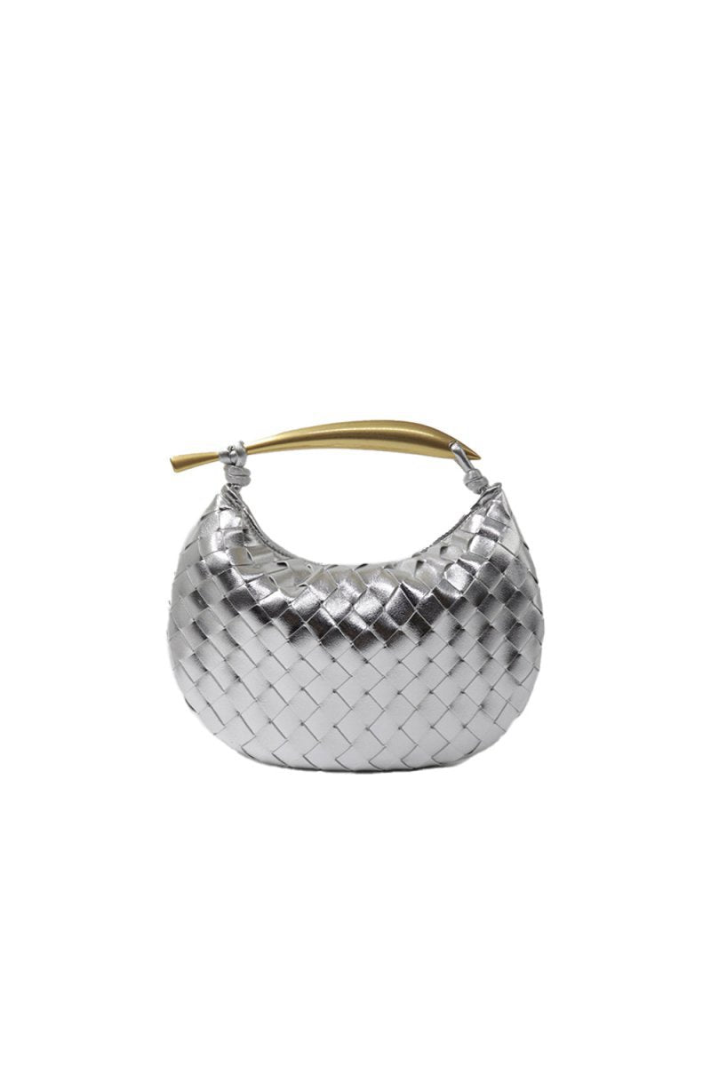 Women's Woven Dumpling Clutch Bag
