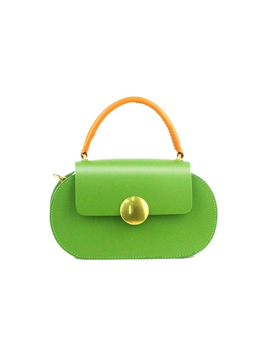 Women's Mini Flap Genuine Leather Clutch Bags with Crossbody Strap
