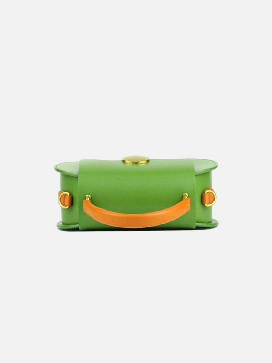 Women's Mini Flap Genuine Leather Clutch Bags with Crossbody Strap