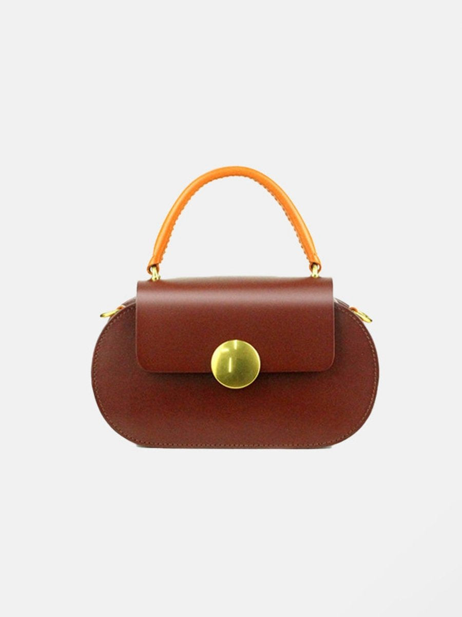 Women's Mini Flap Genuine Leather Clutch Bags with Crossbody Strap