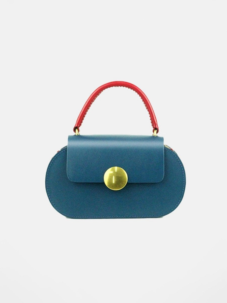 Women's Mini Flap Genuine Leather Clutch Bags with Crossbody Strap