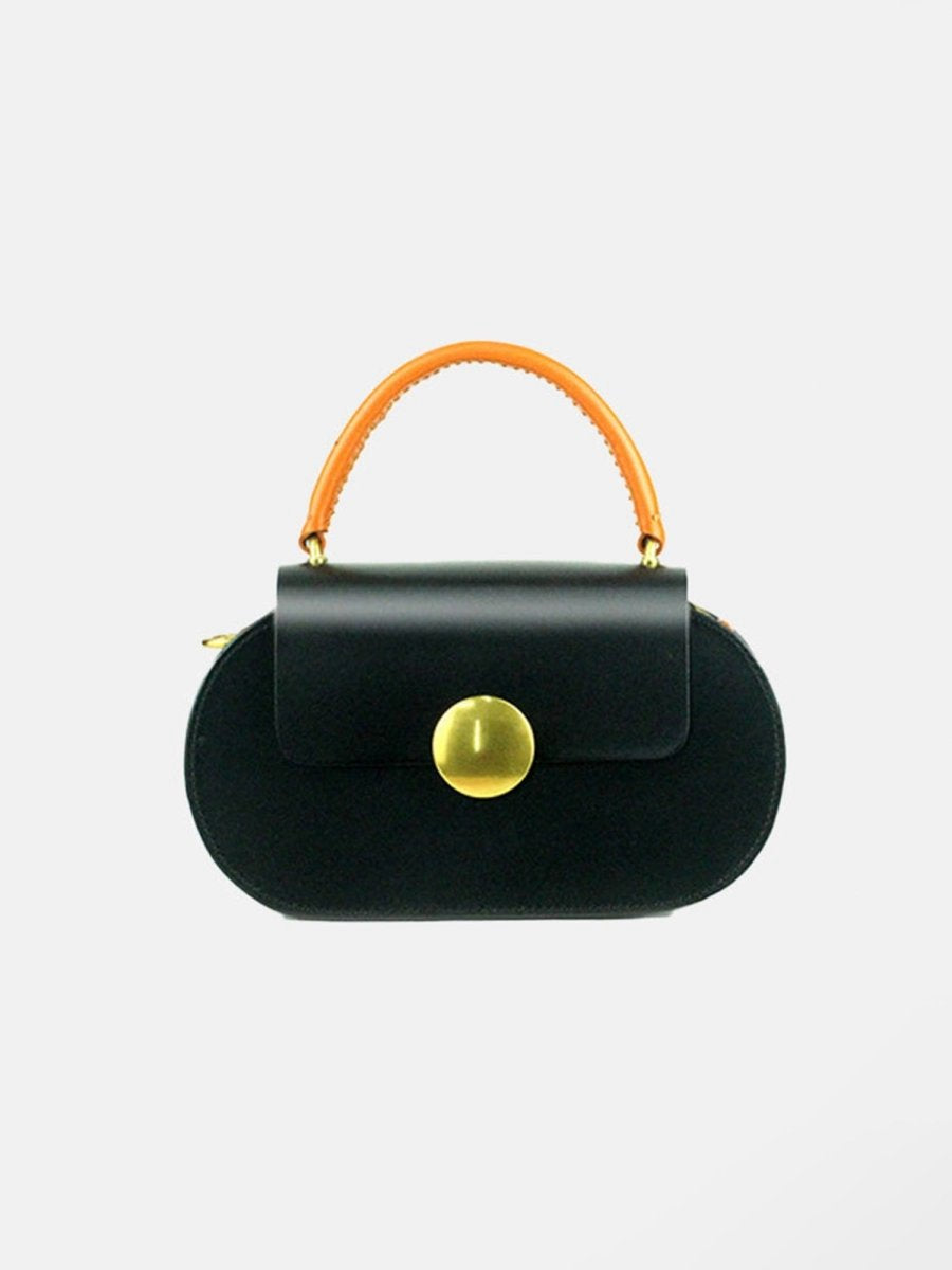 Women's Mini Flap Genuine Leather Clutch Bags with Crossbody Strap