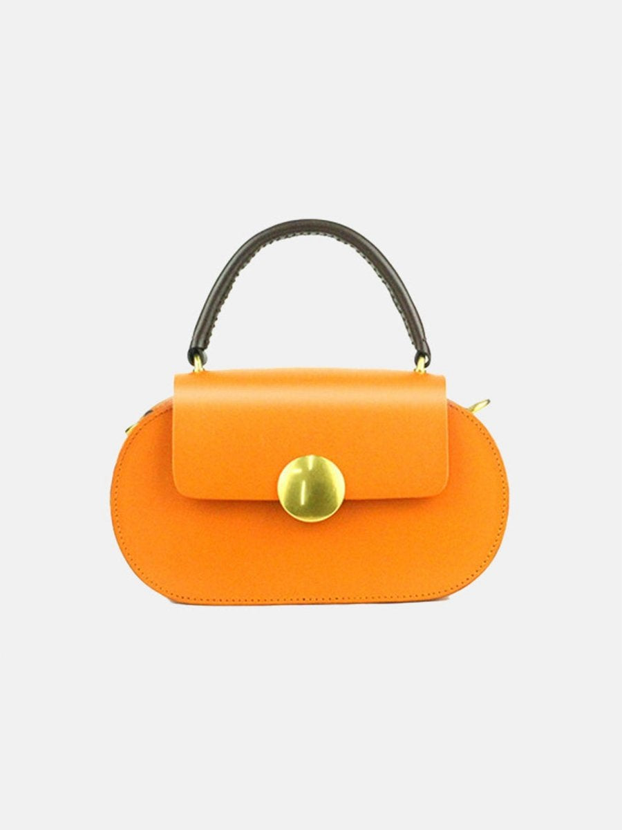 Women's Mini Flap Genuine Leather Clutch Bags with Crossbody Strap