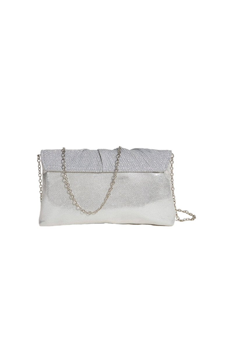 Women's Ruched Glitter Flap Evening Clutch Bags