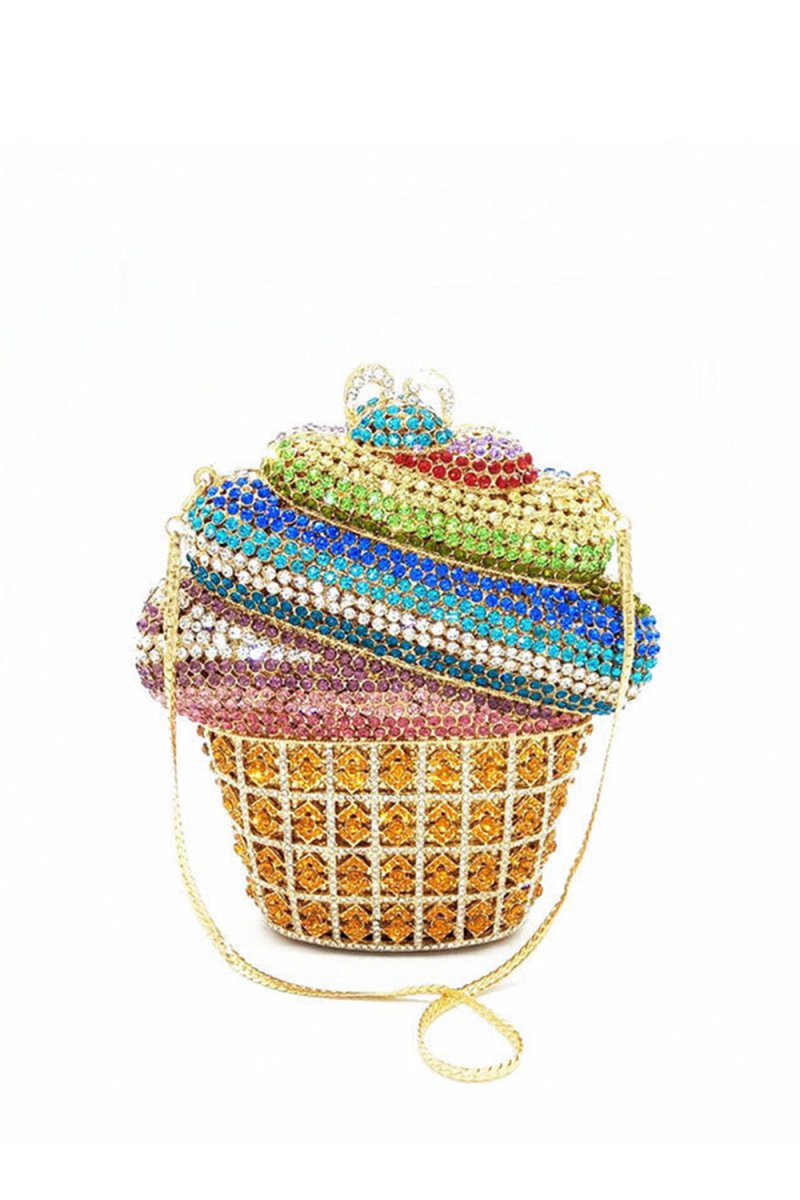 Women's Rhinestones Cup of Ice Cream Evening Clutch