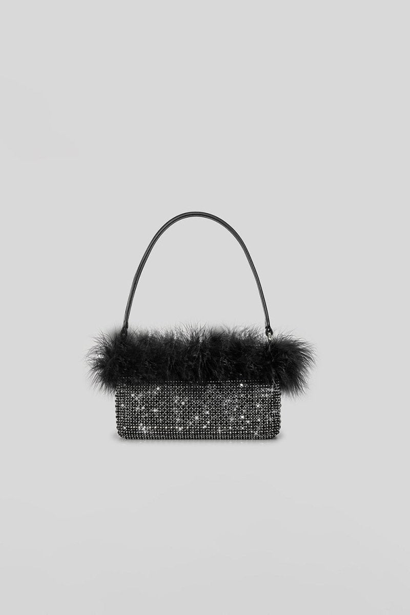 Women's Feather Rhinestones Evening Bagutte Bags