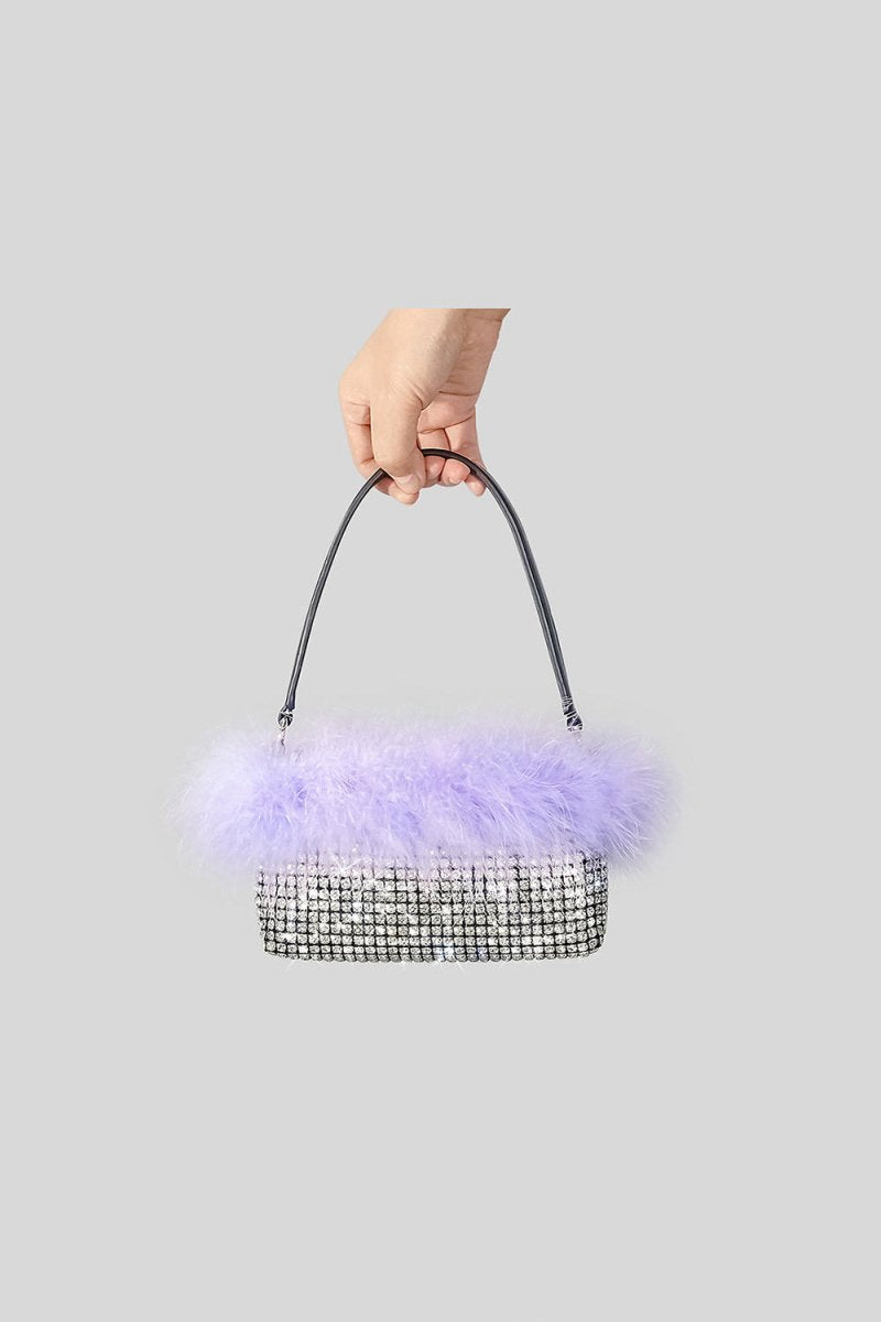 Women's Feather Rhinestones Evening Bagutte Bags