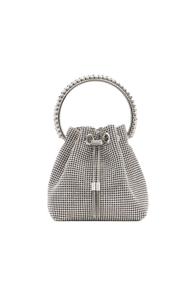 Women's Small Rhinestone Clutch Bucket Bags