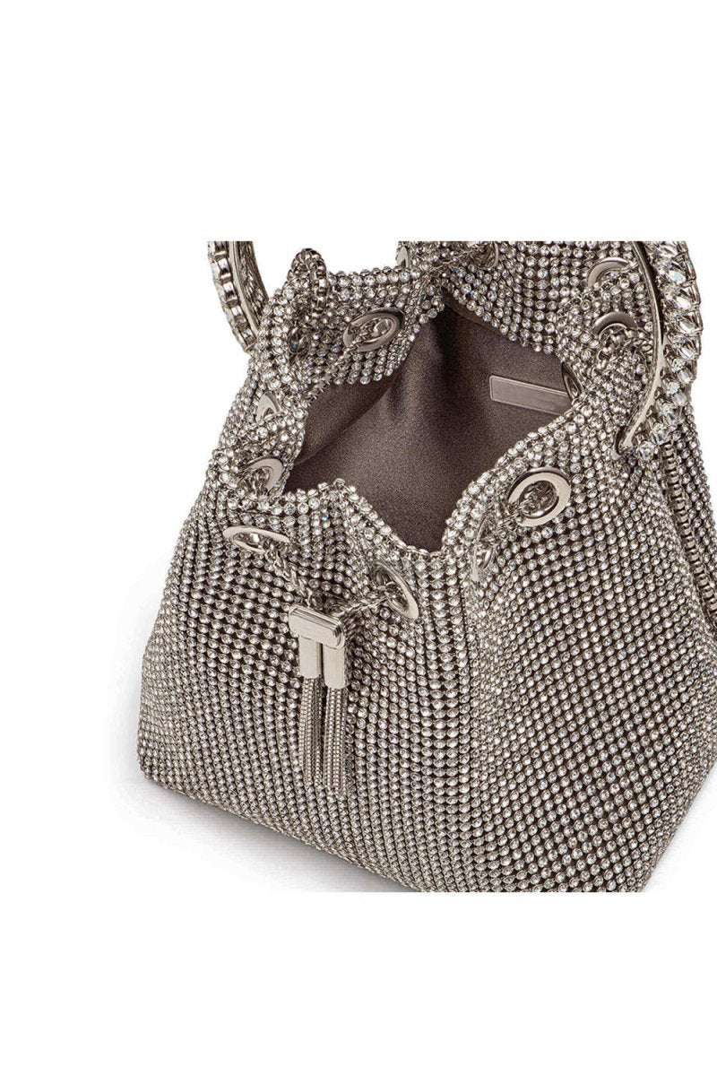 Women's Small Rhinestone Clutch Bucket Bags