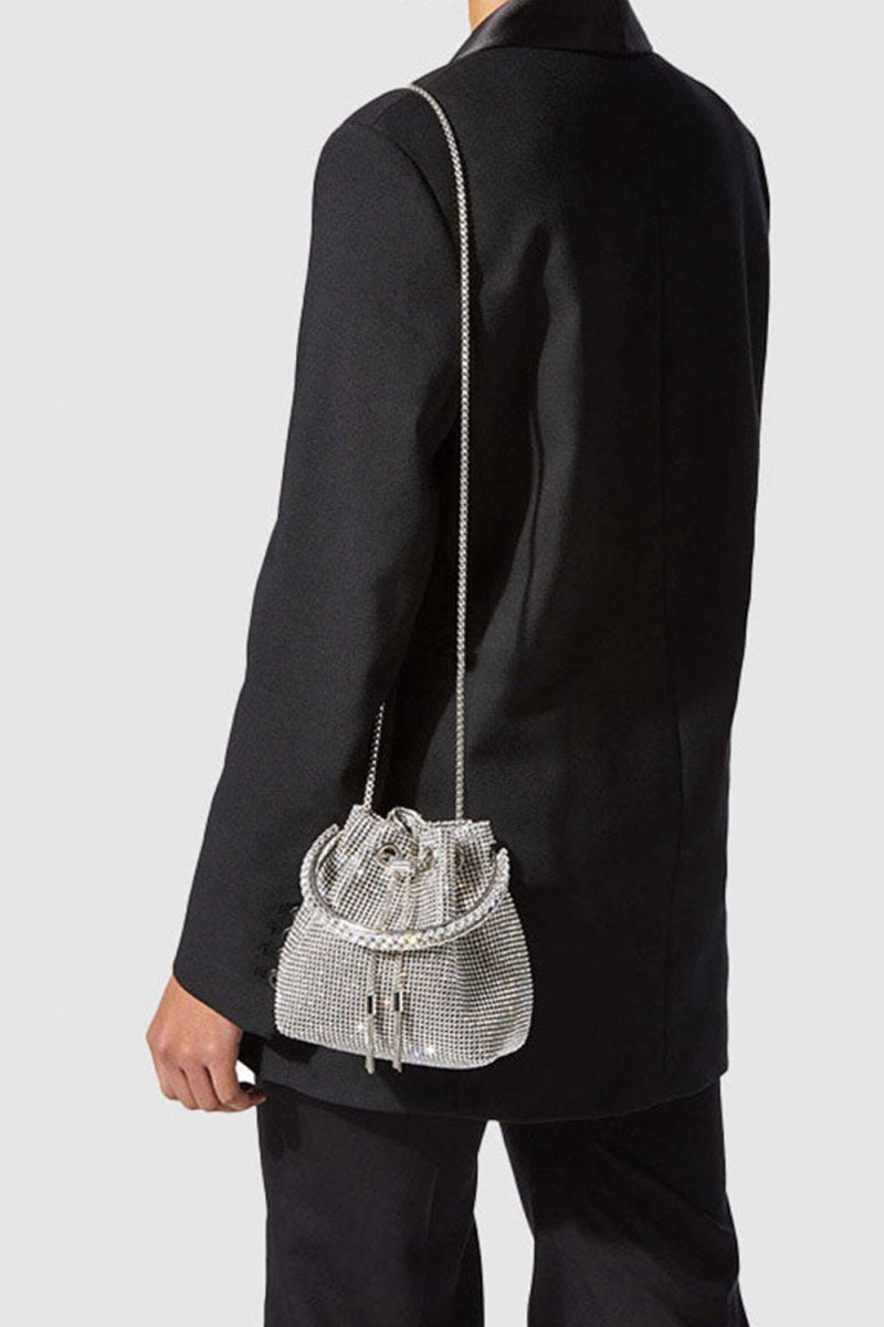 Women's Small Rhinestone Clutch Bucket Bags