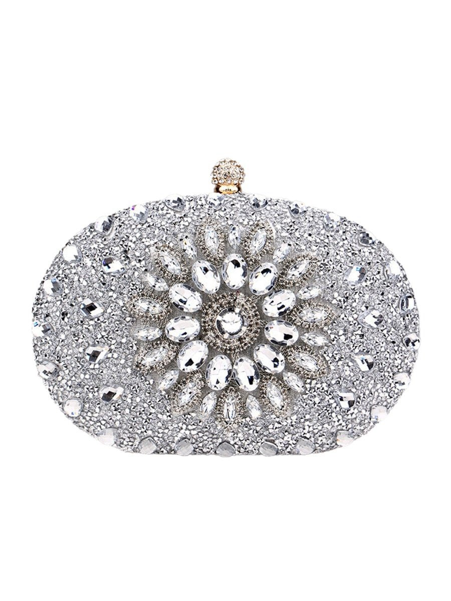 Women's All Over Crystals Sparkly Evening Clutch Bags