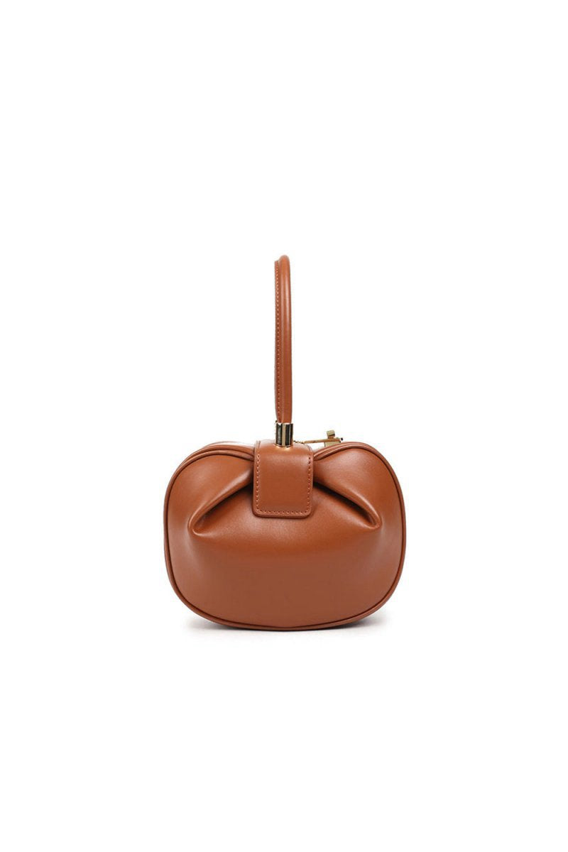 Women's Knotted Cherry Top Handle Clutch in Genuine Leather
