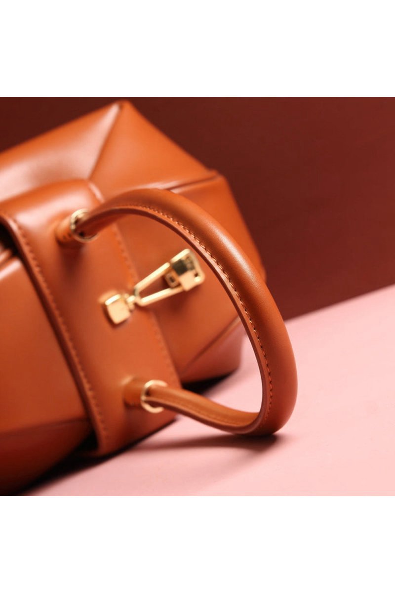 Women's Knotted Cherry Top Handle Clutch in Genuine Leather