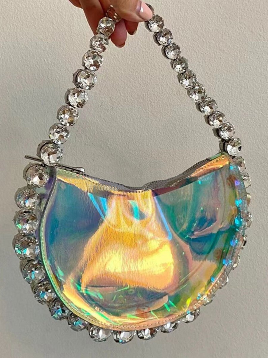 Women's Sparkling Rhinestone Shoulder Bag with PU Material