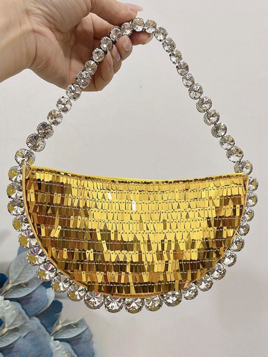 Women's Sparkling Rhinestone Shoulder Bag with PU Material