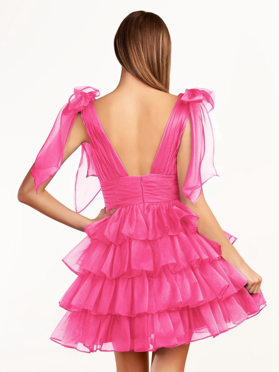 Trendy A-line Tie Homecoming Dresses with Bow