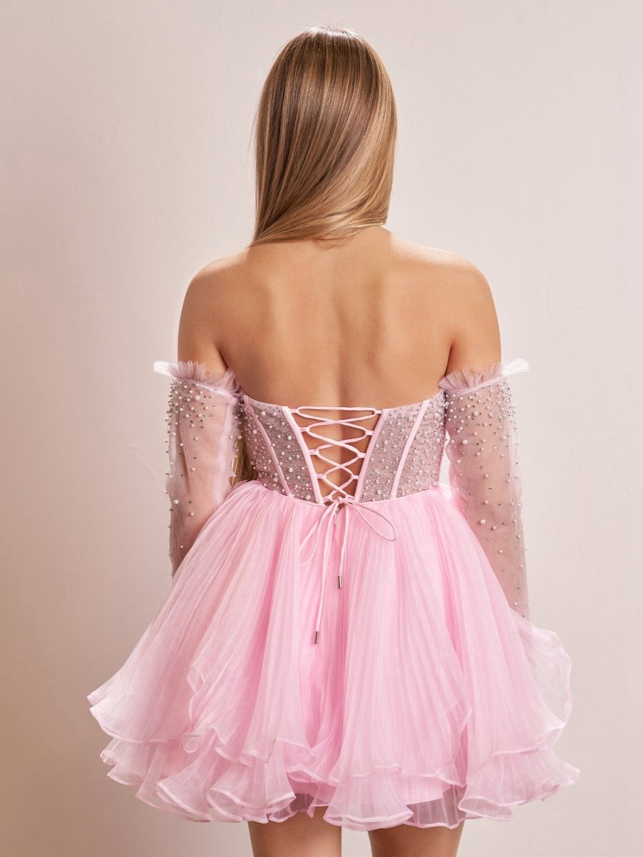 A-line Sweetheart Ruffled Short Homecoming Dresses