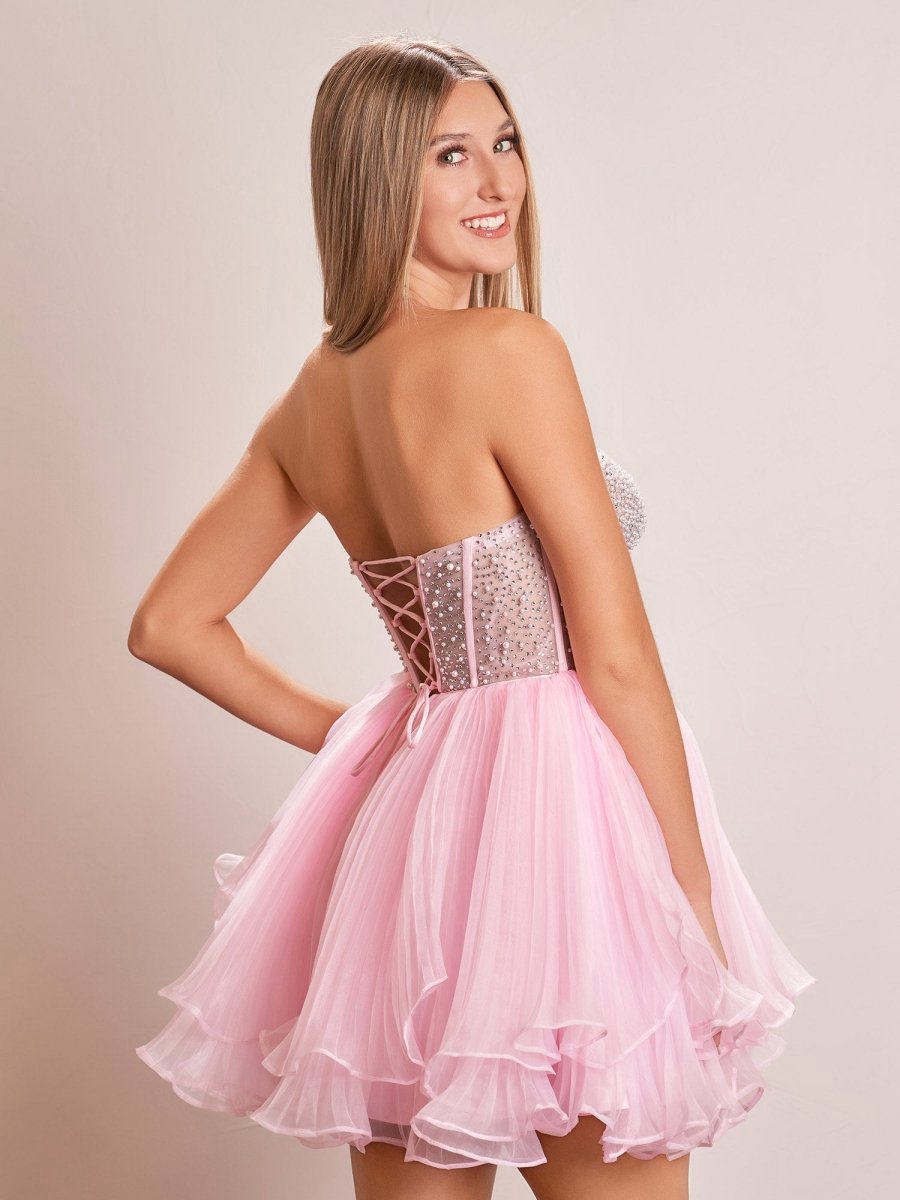 A-line Sweetheart Ruffled Short Homecoming Dresses