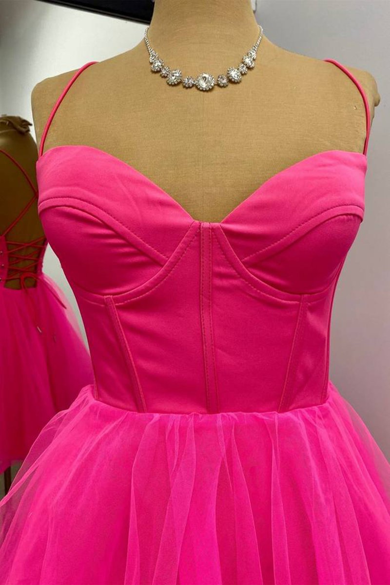 Straps Lace-Up A-line Homecoming Dresses