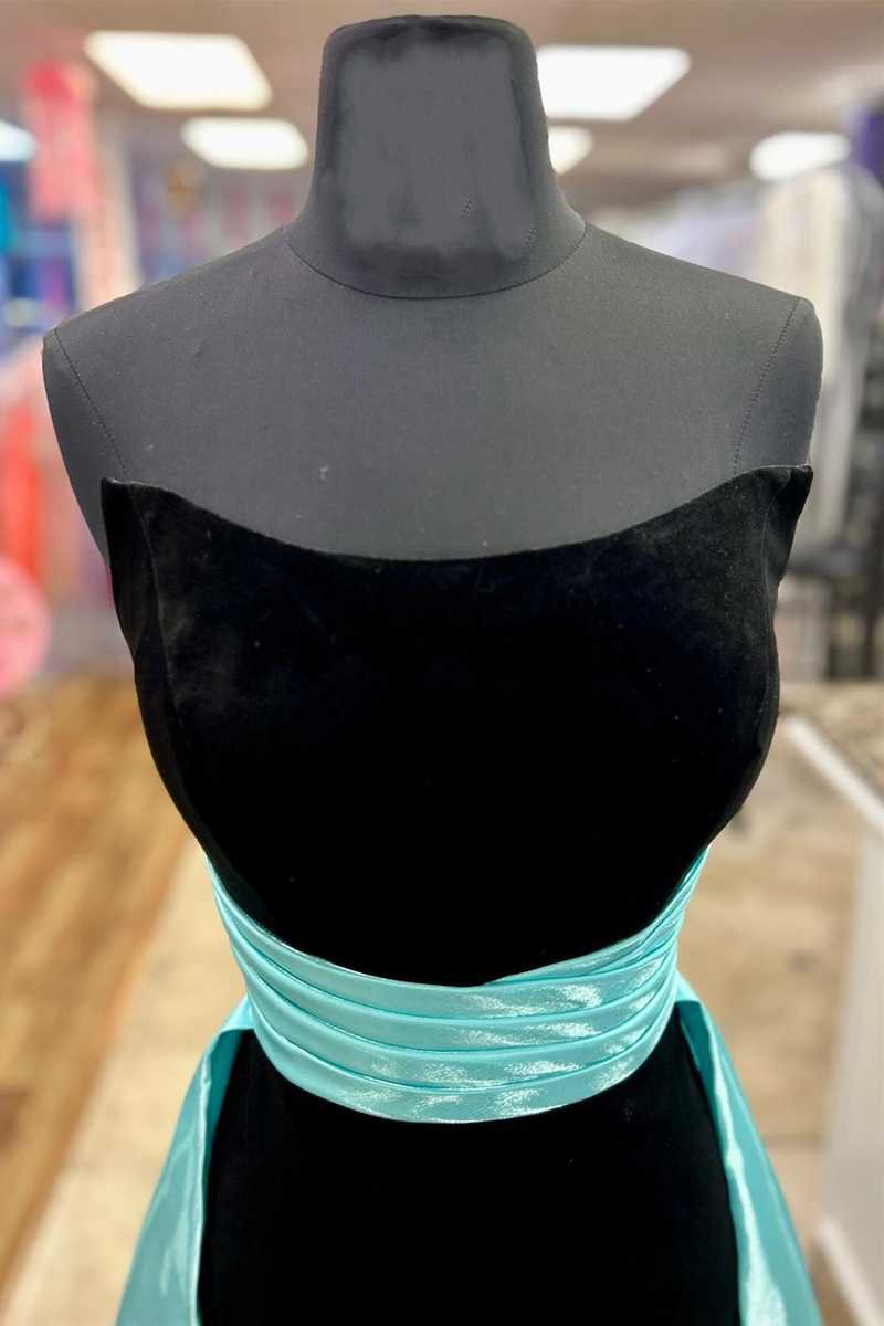 Strapless Velvet Homecoming Dresses with Train