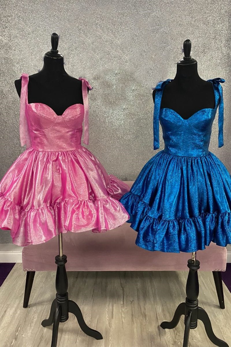 Cute A-line Sweetheart Peacock Homecoming Dresses