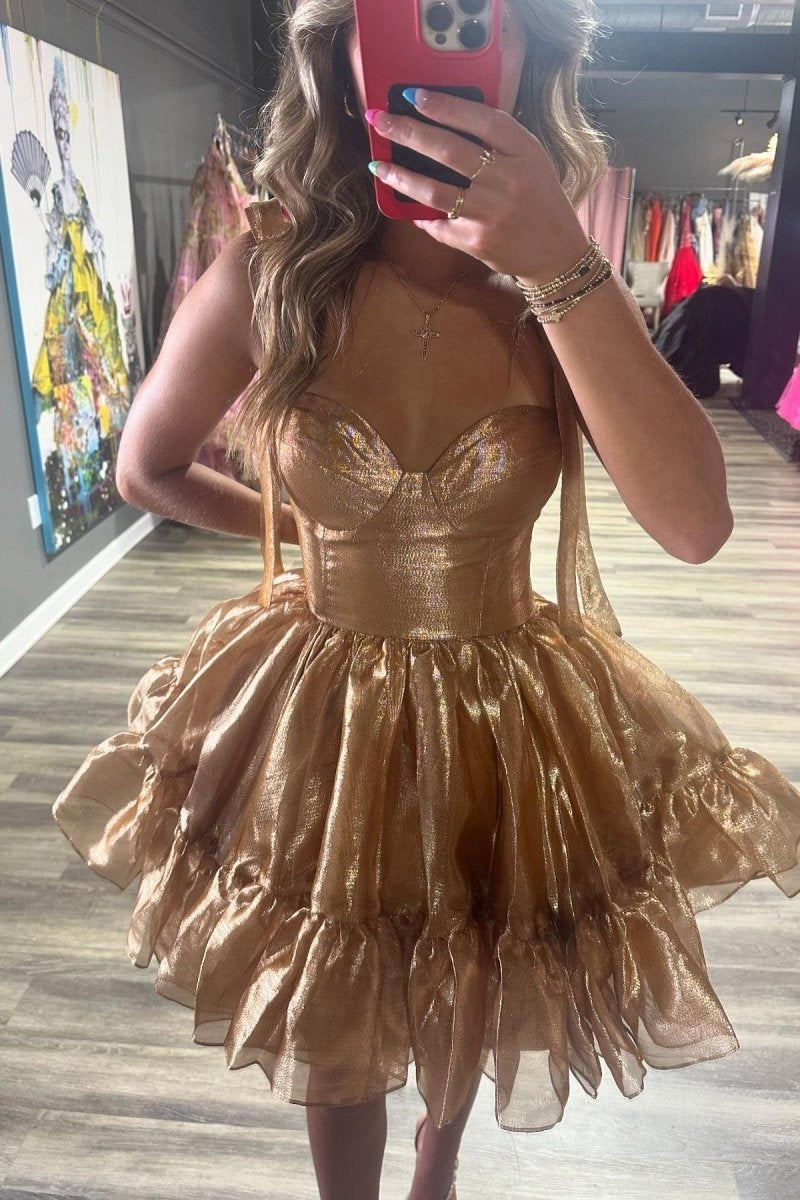 Cute A-line Sweetheart Peacock Homecoming Dresses