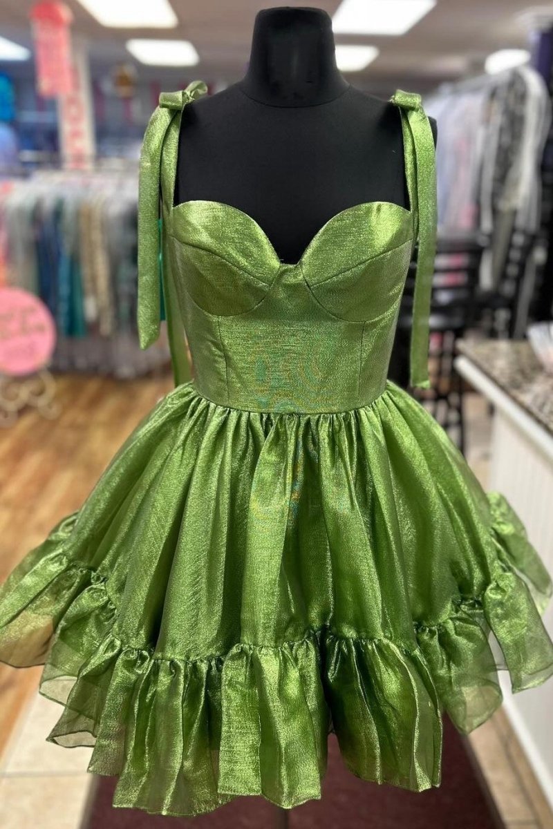Cute A-line Sweetheart Peacock Homecoming Dresses