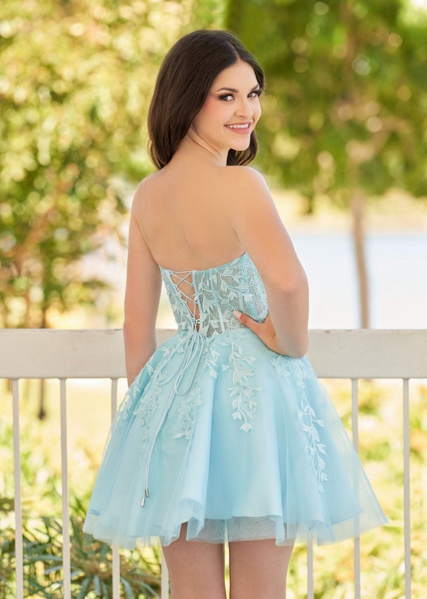 A-line Tulle Lace Homecoming Dresses with Appliques