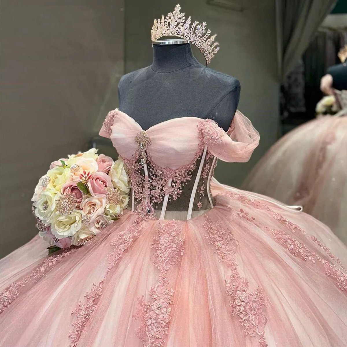 Ball-Gown Off-the-Shoulder Quinceanera Dresses