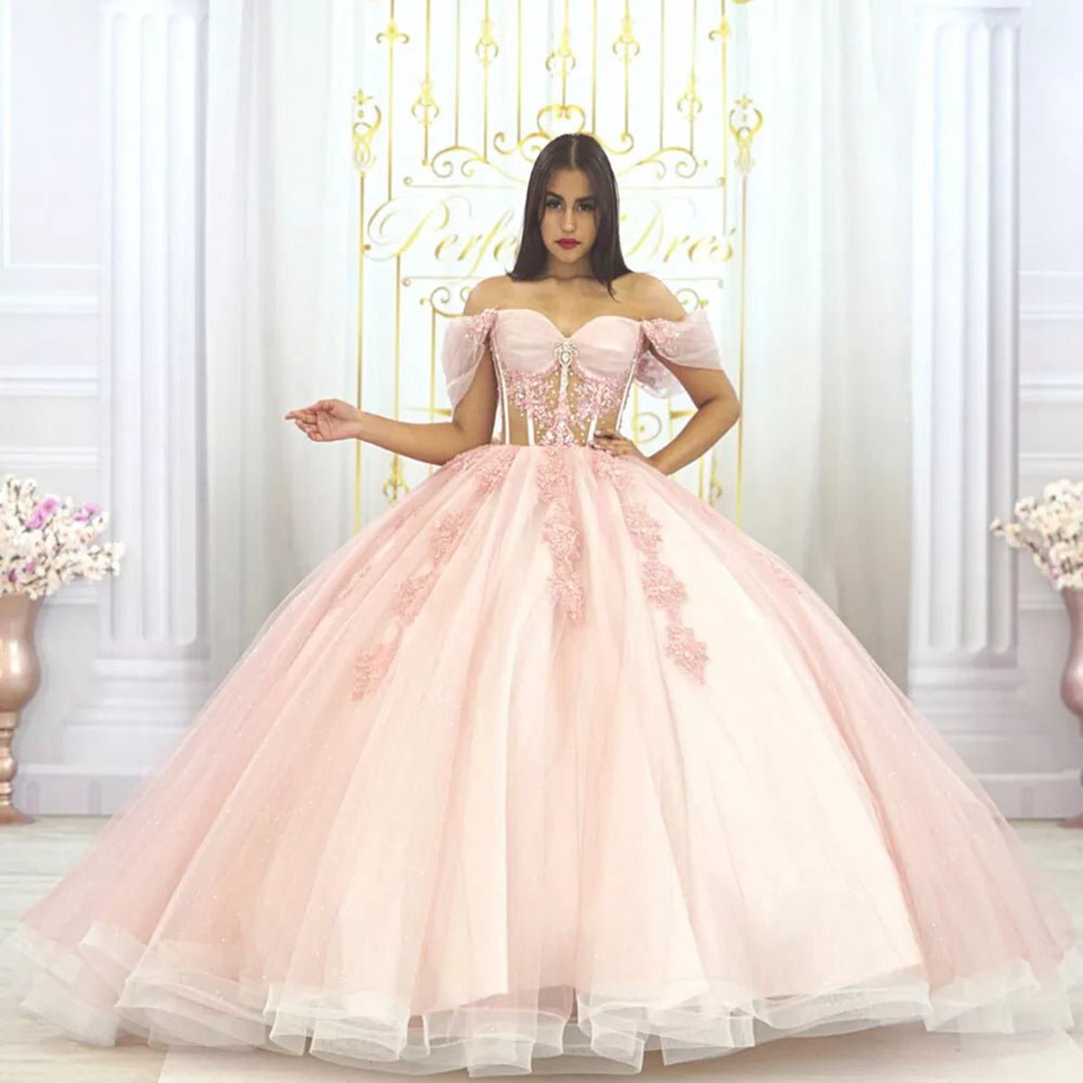 Ball-Gown Off-the-Shoulder Quinceanera Dresses