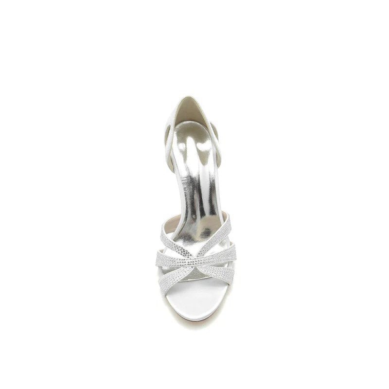 Sexy Open Toe Hollow Out Wedding Shoes With Rhinestone